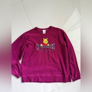 Vintage 90s Disney Store Pooh Bear of Distinction Fleece Sweater Sweatshirt L